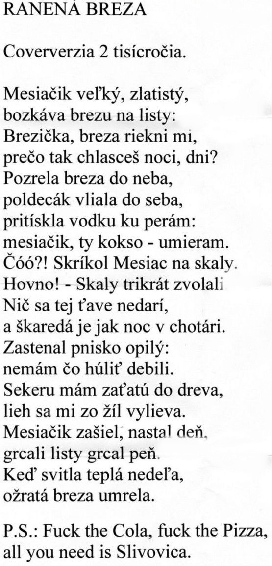 Ranená breza umrela